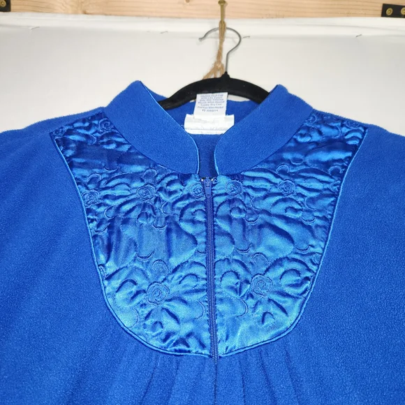 🌟 Blair Vintage Large Blue Women's Robe with Zipper - Grandma Vibes - Y2K - Picture 2 of 9
